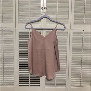 Pink silky tank top